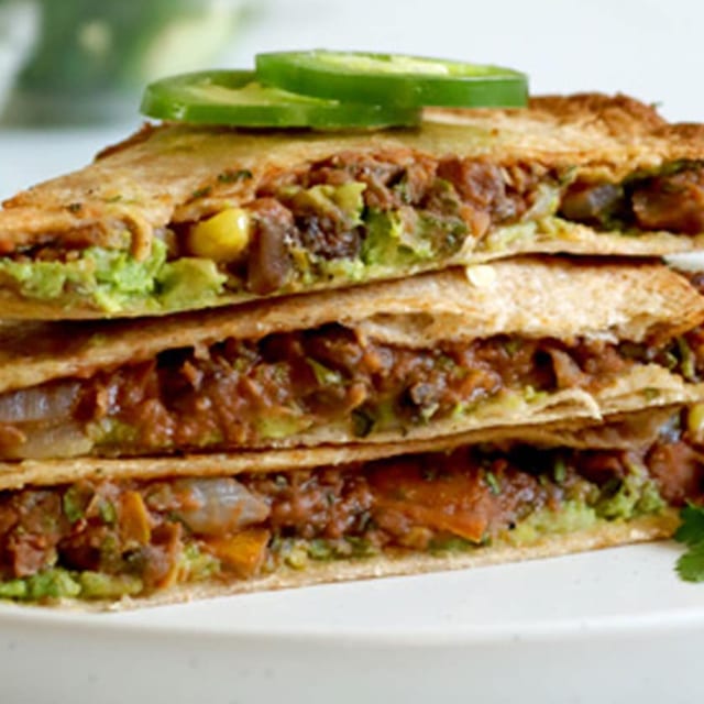 Vegan Beef Quesadilla.